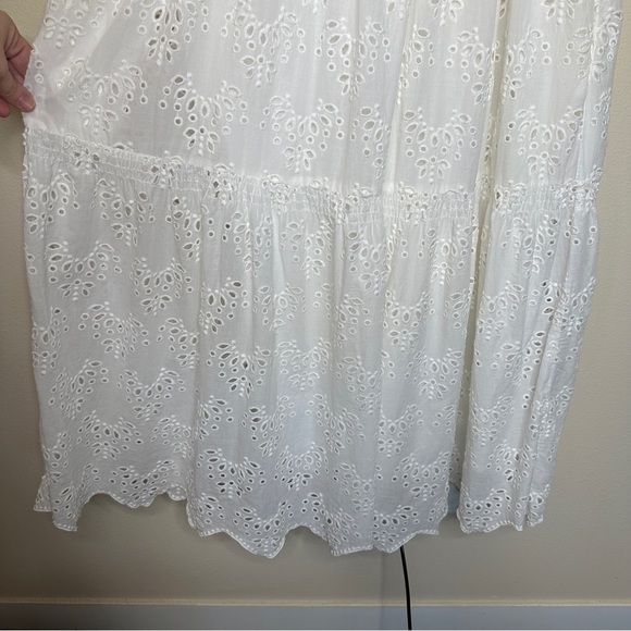 Trovata Birds of Paradis Julien Eyelet Dress in White Size L - Picture 5 of 11